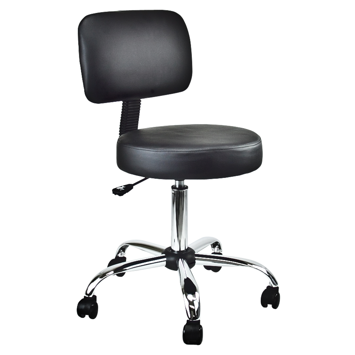 Salon Medical Drafting Stool with Back Cushion Tattoo Hydraulic Chair (Black)