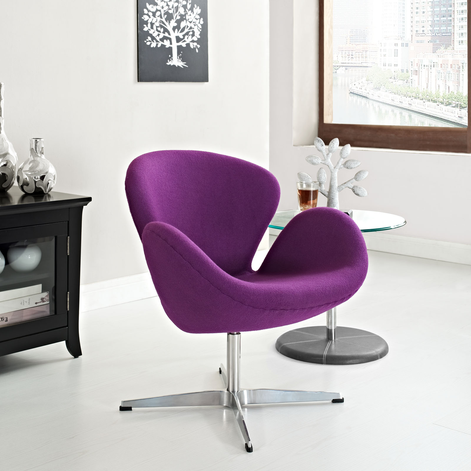 Wing Lounge Chair in Purple