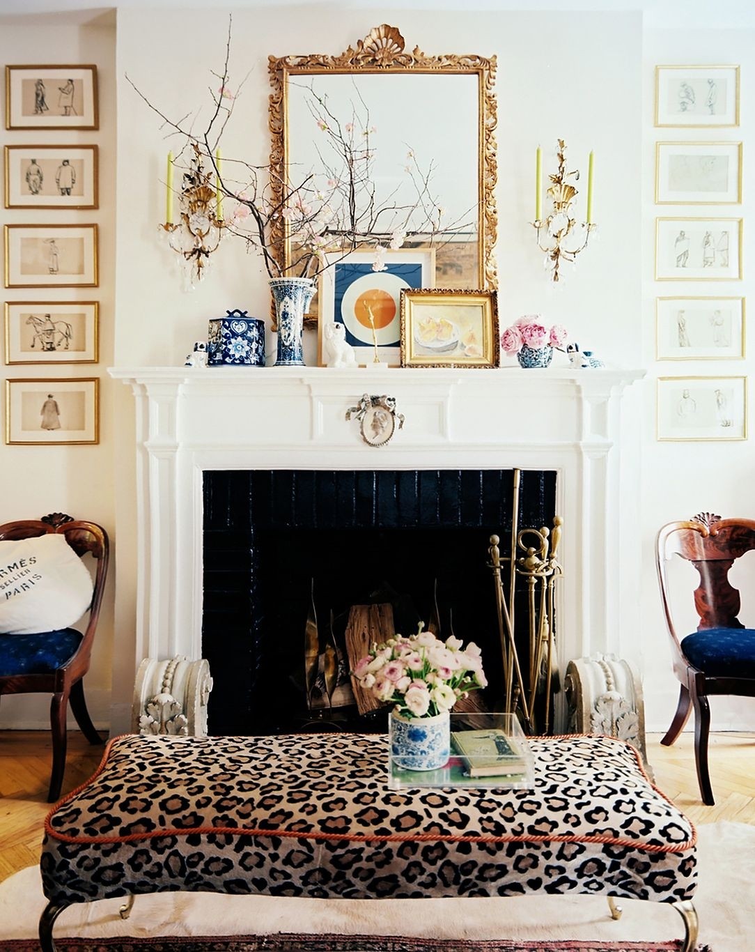 Animal print ottomans