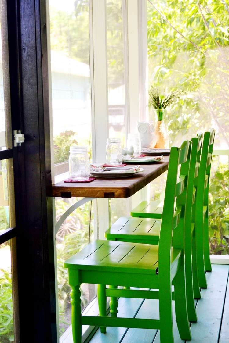 Green lawn chairs