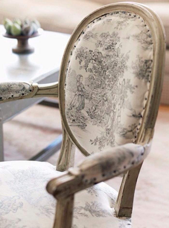 Grey upholstered chair