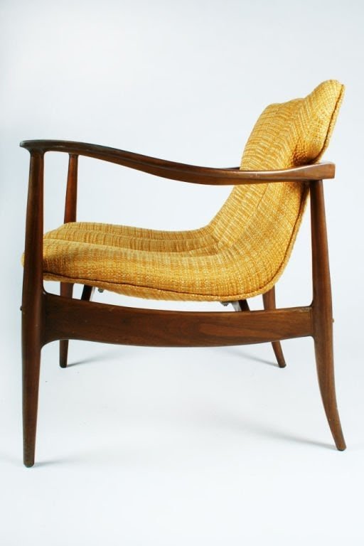 Pair of sculptural open frame armchairs bertha schaefer