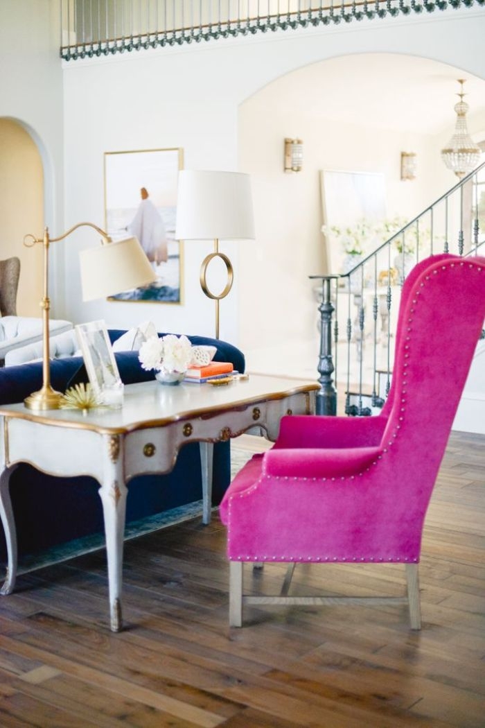 Pink chevron chair