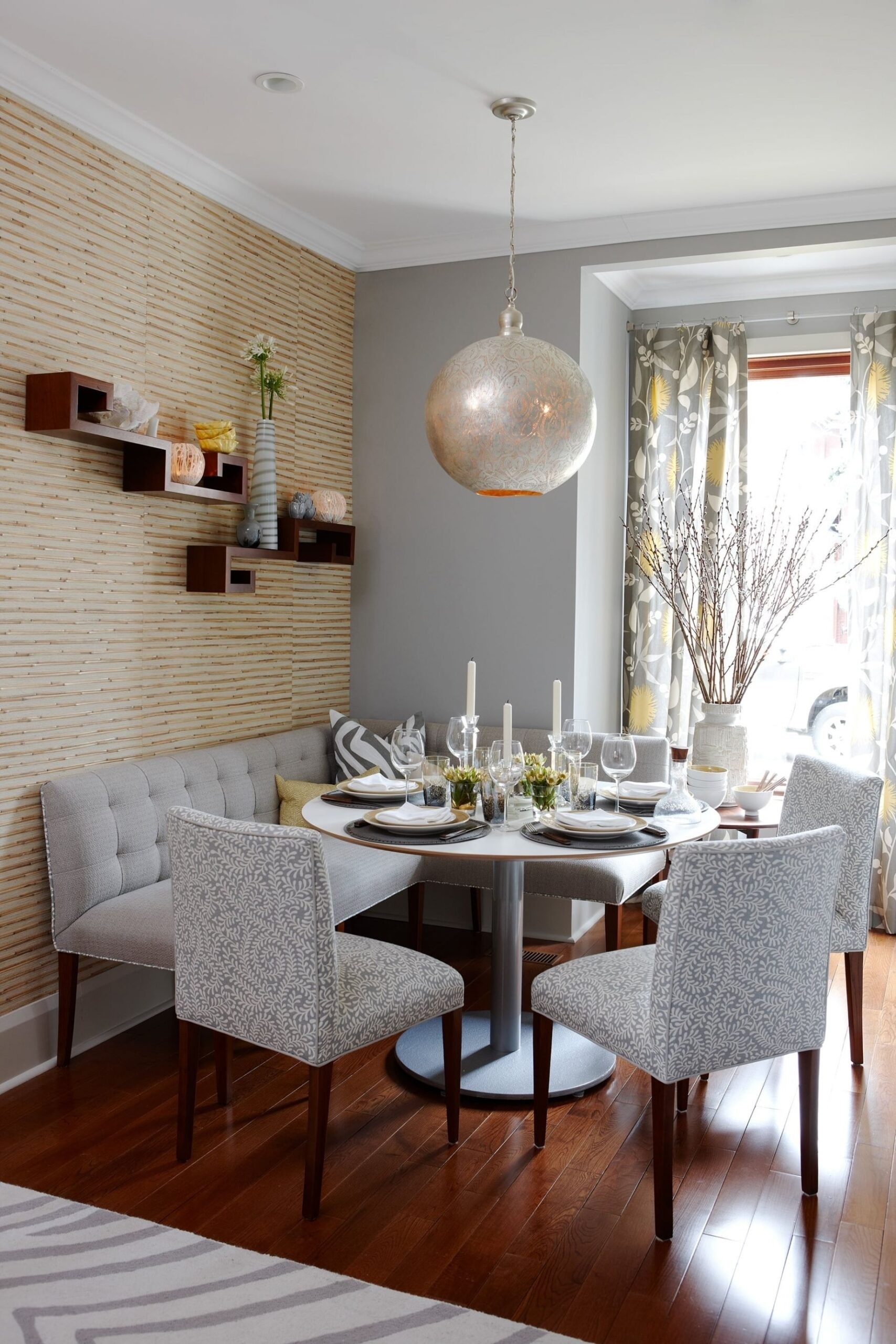 Corner bench dining table set