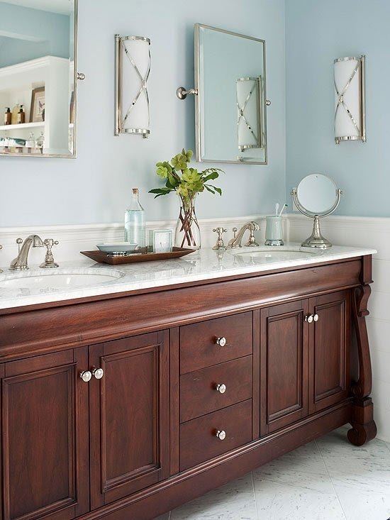 Dark wood vanity