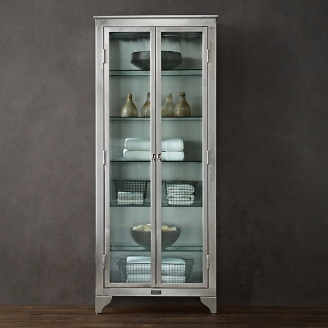 Distressed metal cabinet