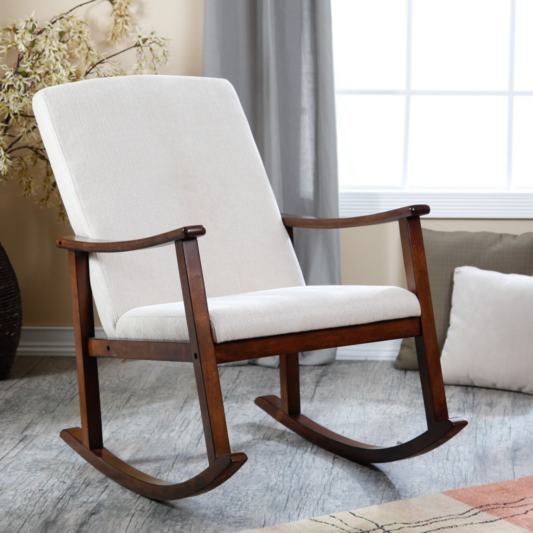 Indoor wooden rocking chair