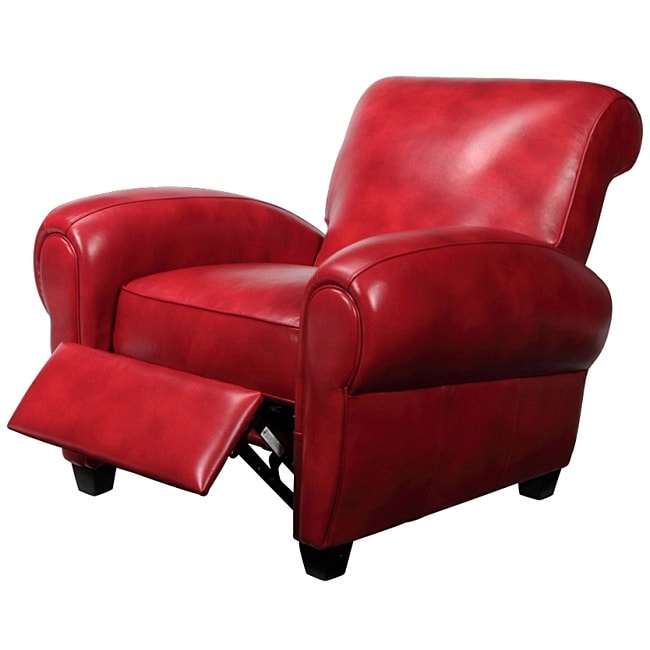 Miguel Red Leather Recliner Club Chair