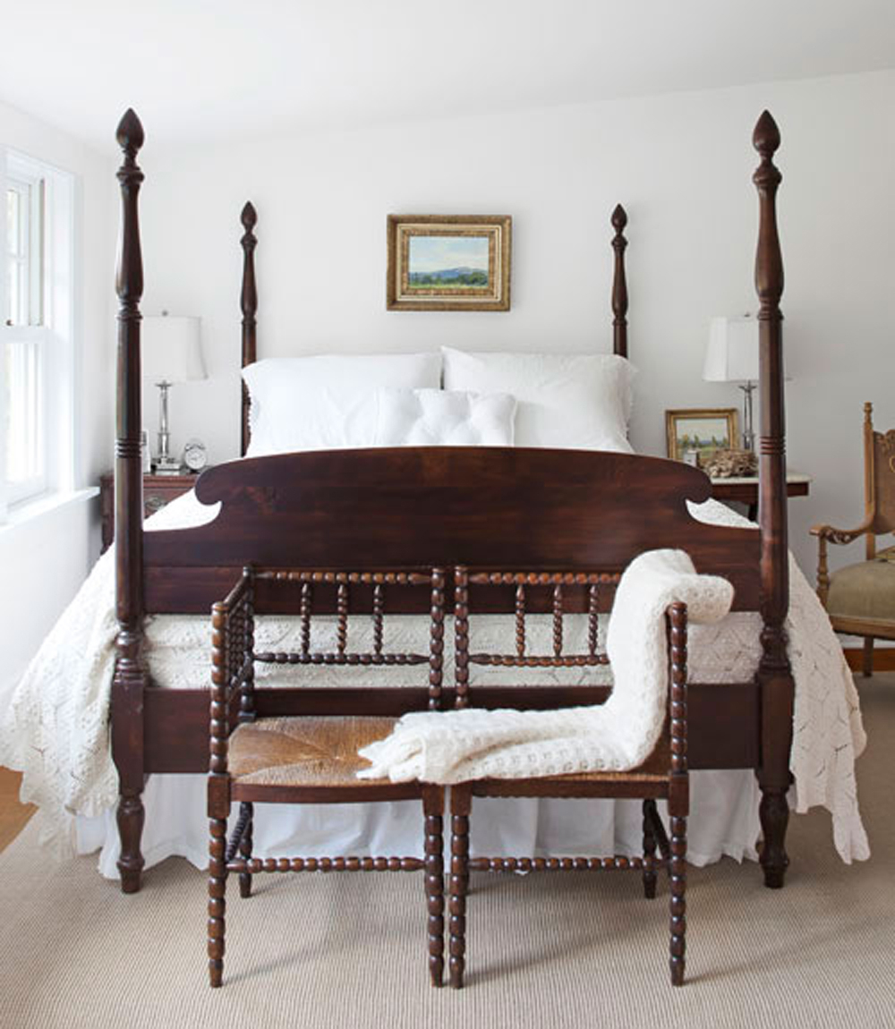 Oak four poster bed