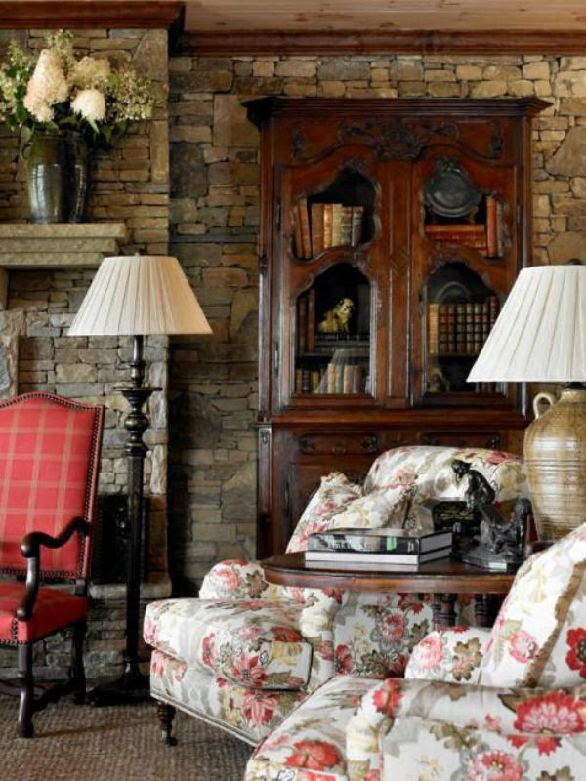 Red and white checkered sofa