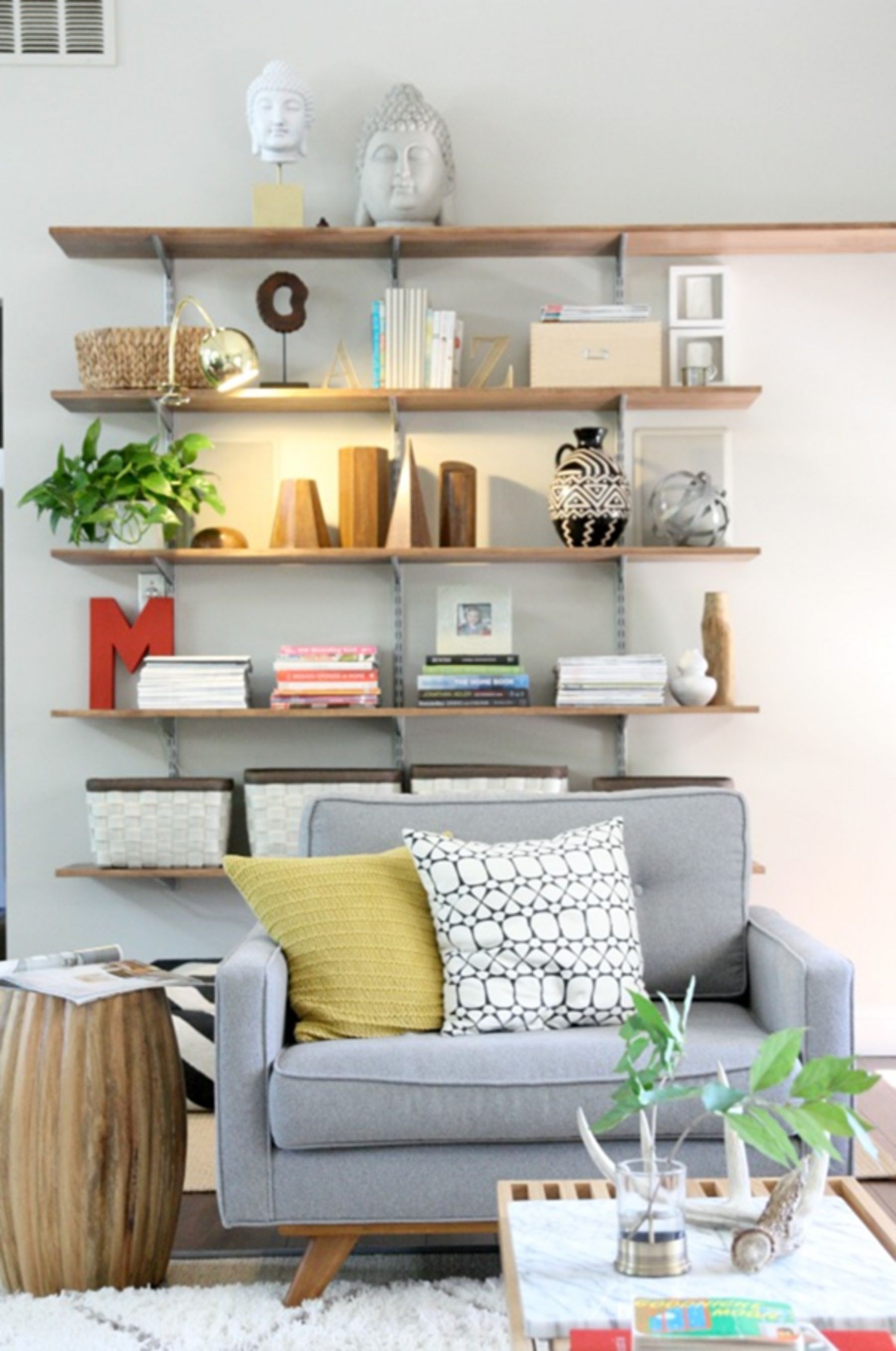 Wall shelves for living room