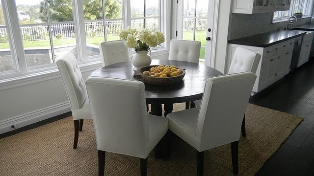 Walnut round dining table