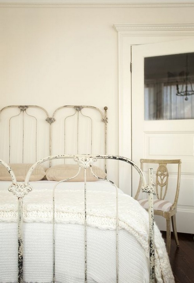 Antique wrought iron headboard