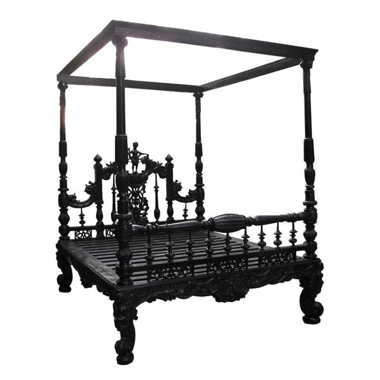 Black 4 poster bed