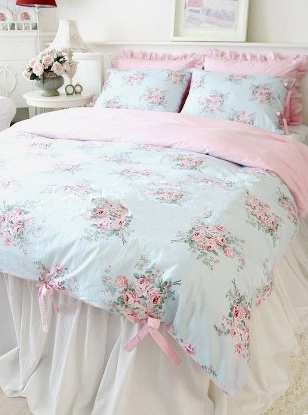 Blue shabby chic bedding