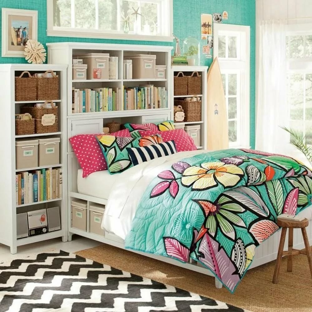 Bright colored bedding