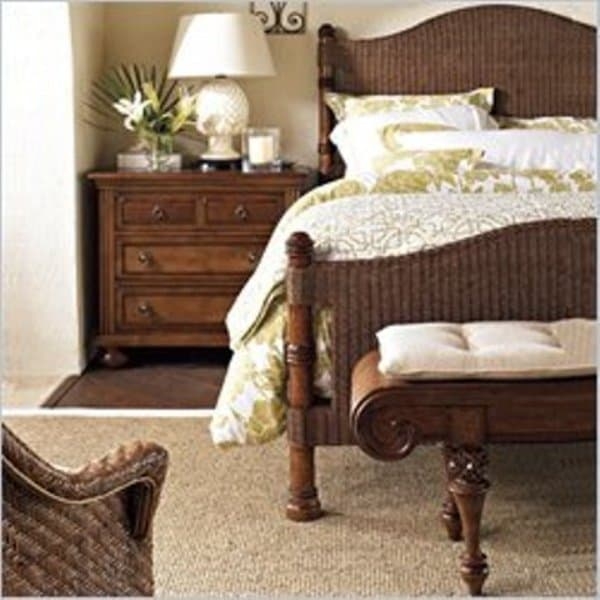 Hanging wicker bed