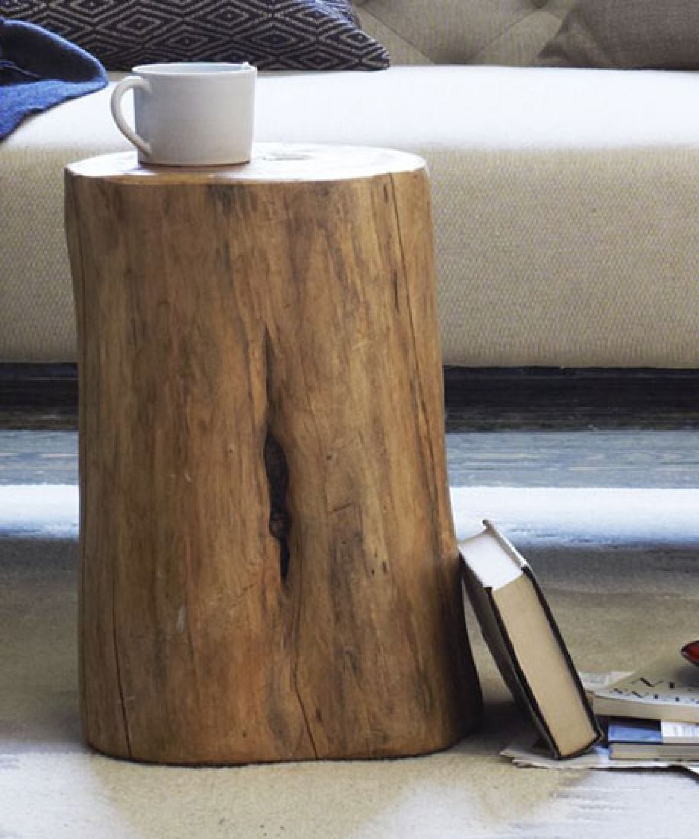 Natural Tree Stump Side Table