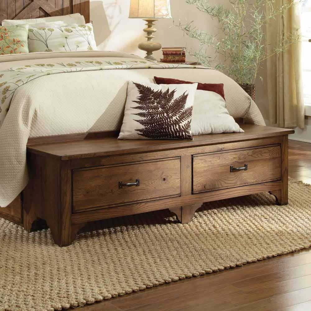 Oak storage benches