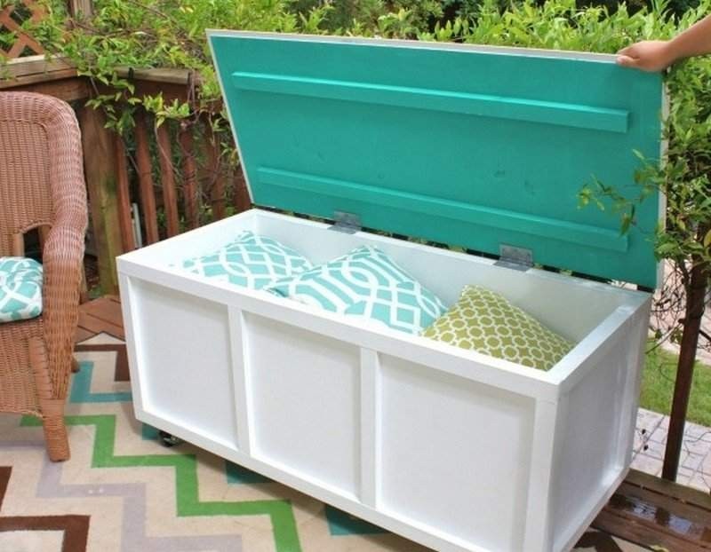 Porch storage bench