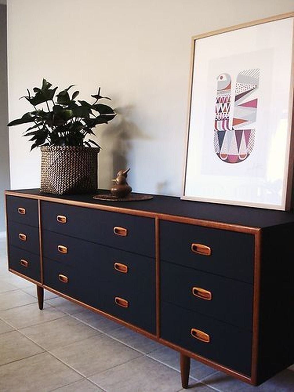 Retro danish style black teak sideboard dresser delivery options