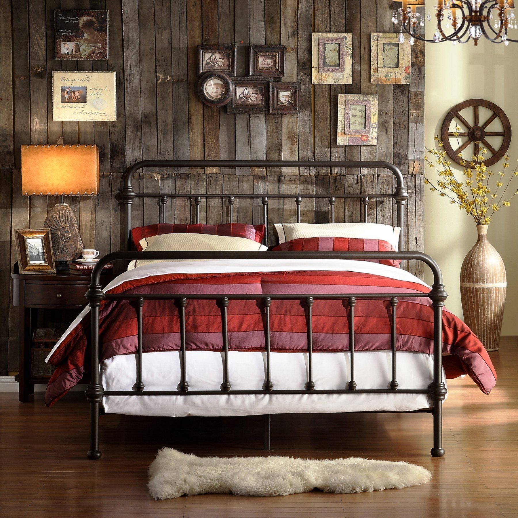 Tribecca home giselle black graceful lines victorian iron metal bed