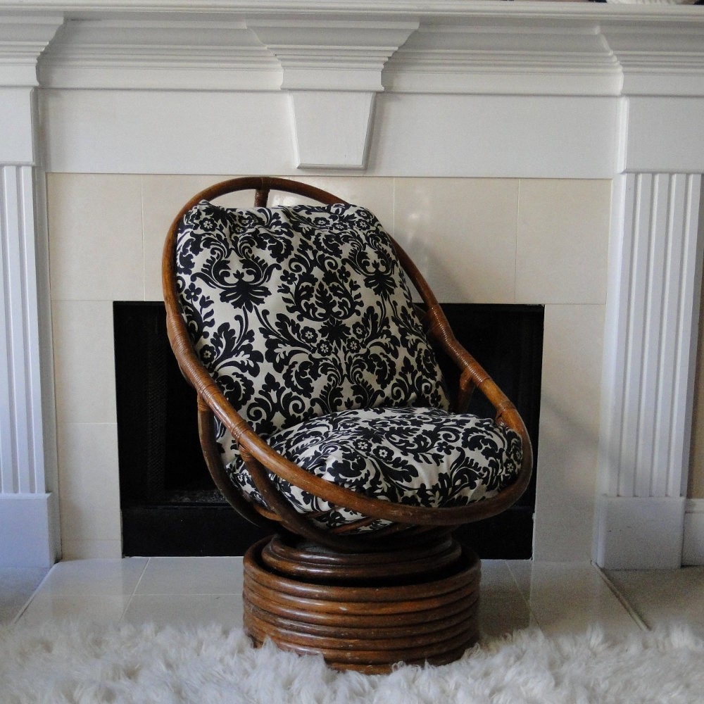 Vintage rattan rocker bohemian chic