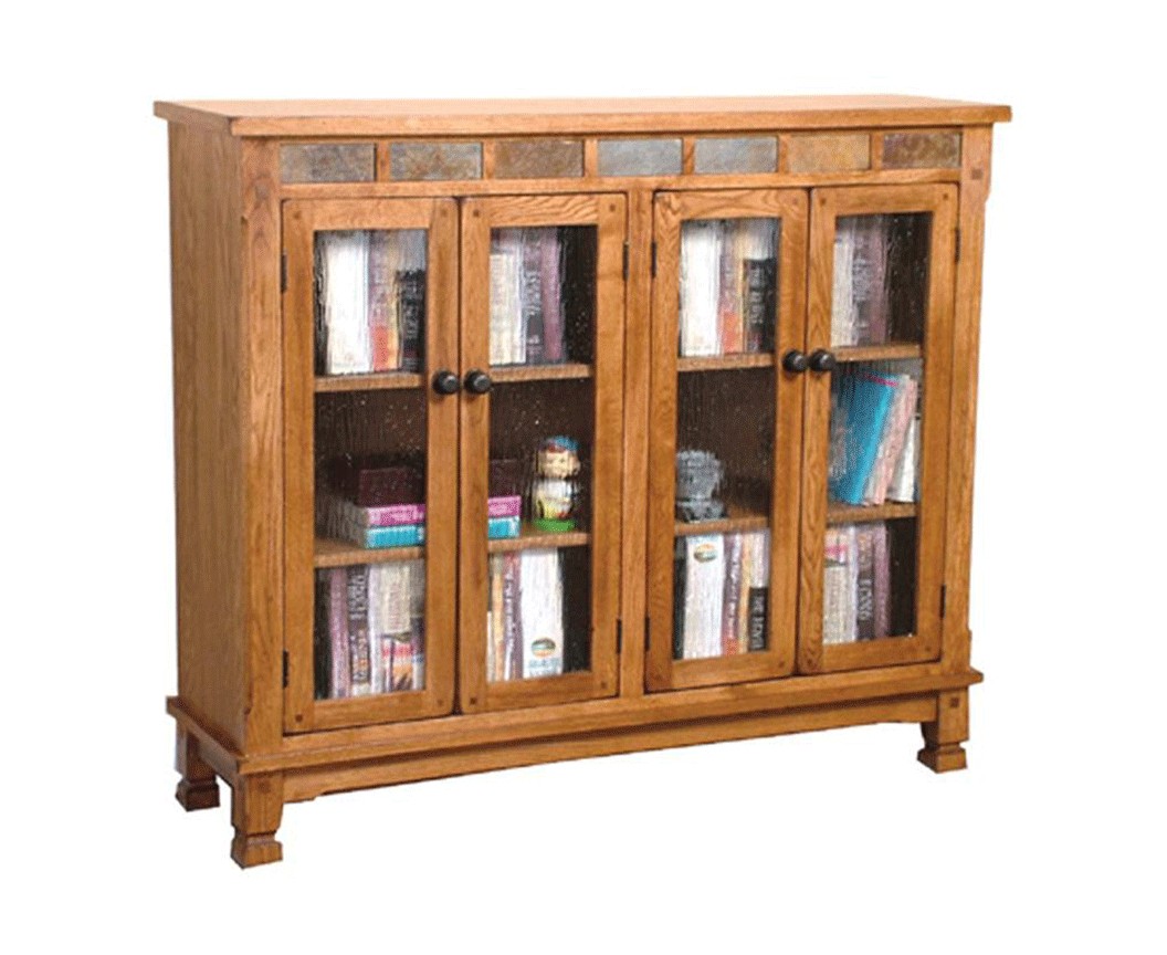 Antique bookcase with glass doors