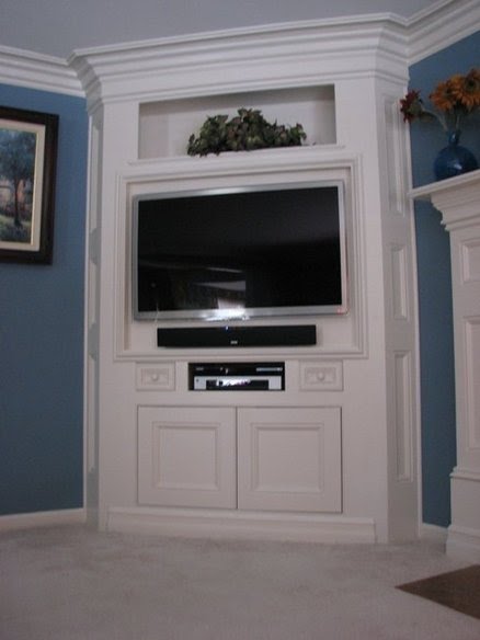 Corner entertainment center