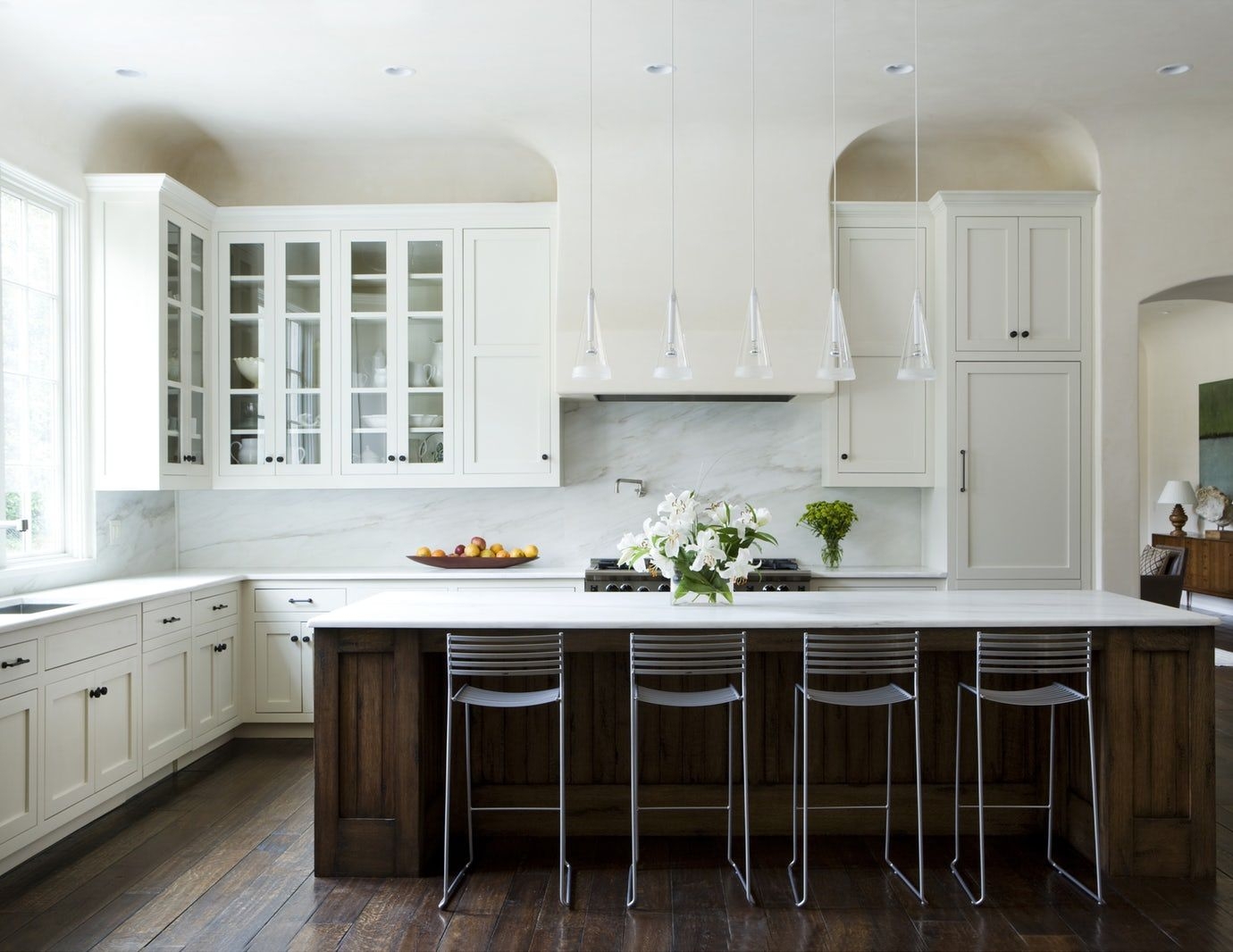 Dark wood kitchen island 1