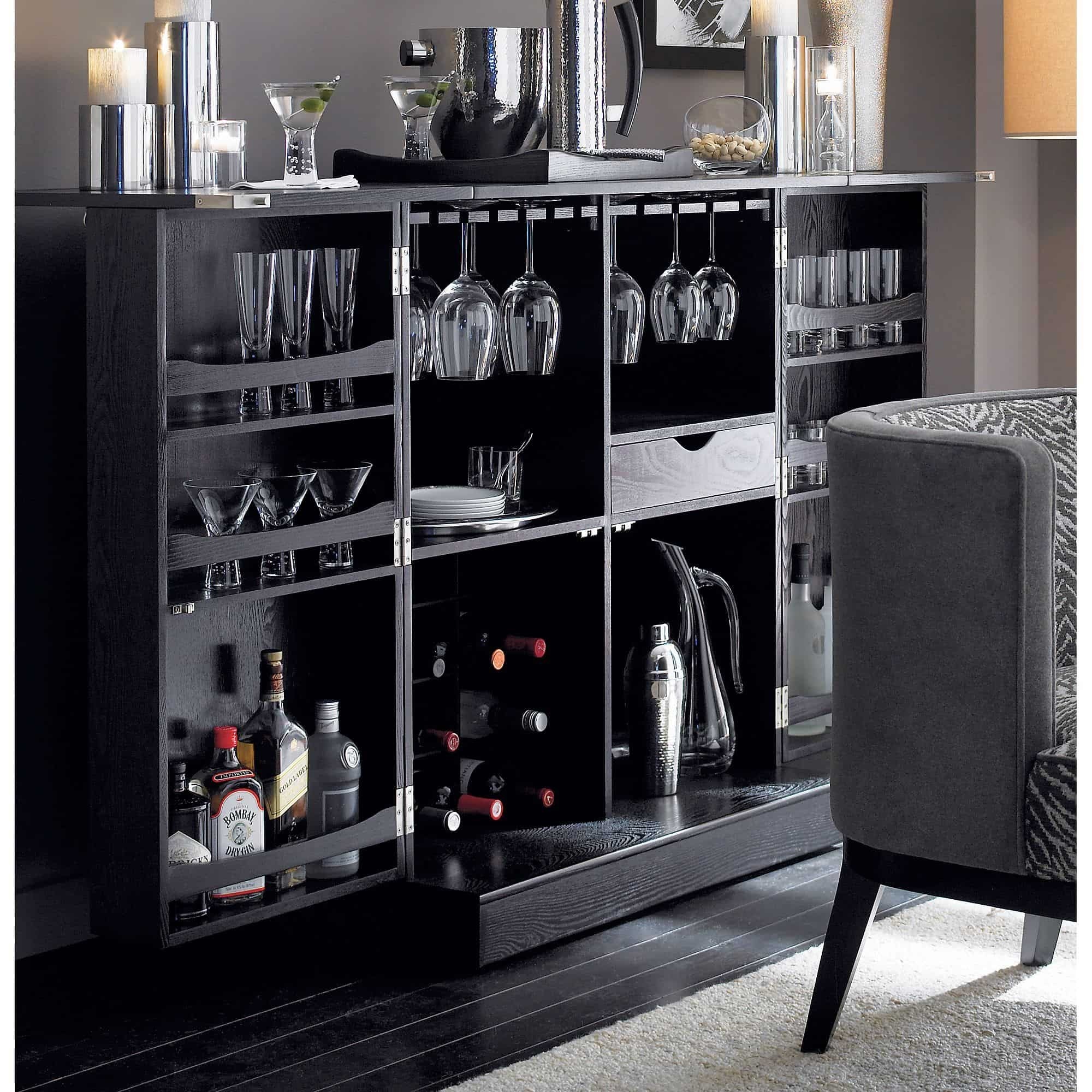Folding bar cabinet
