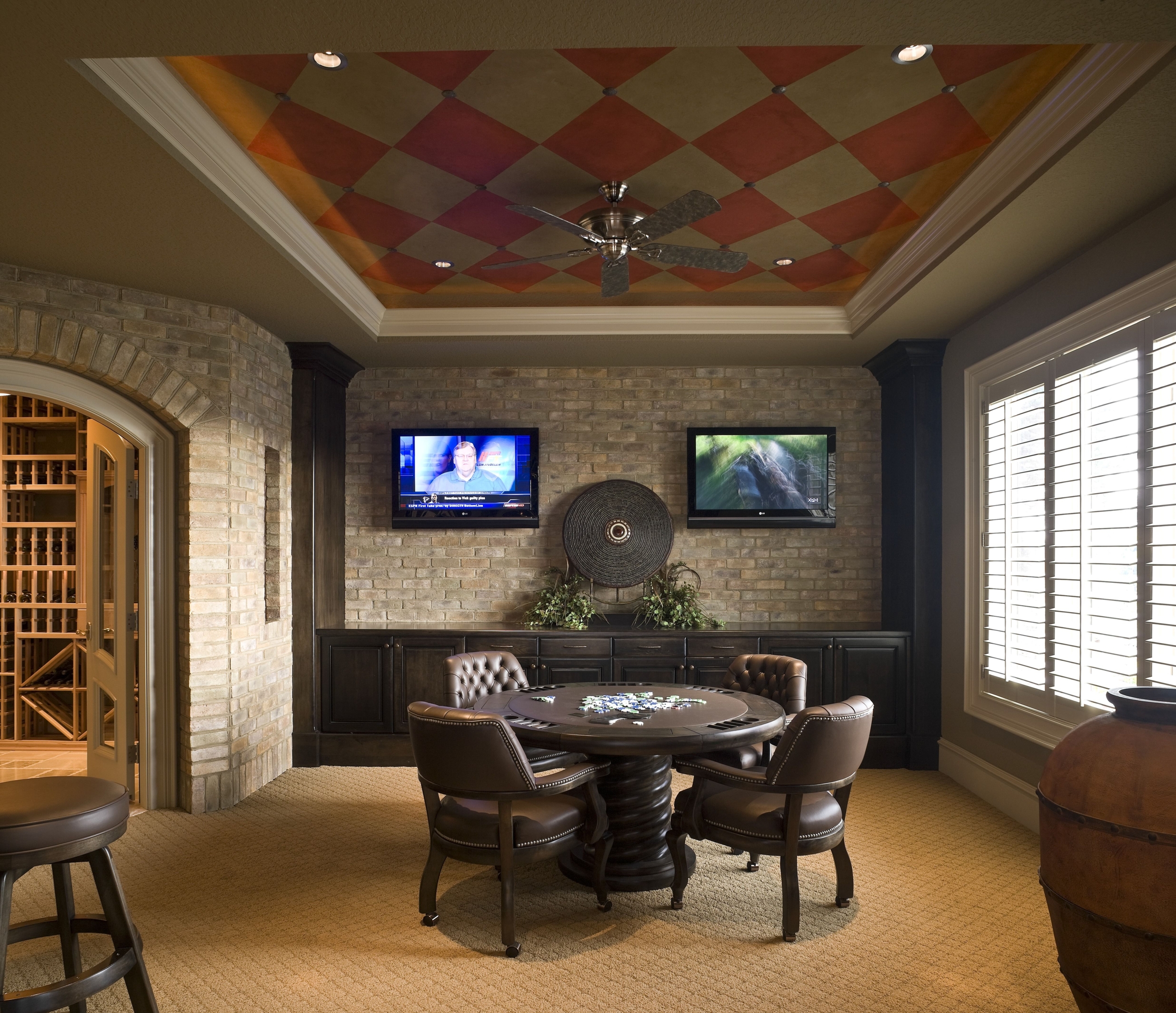 Poker table with chairs