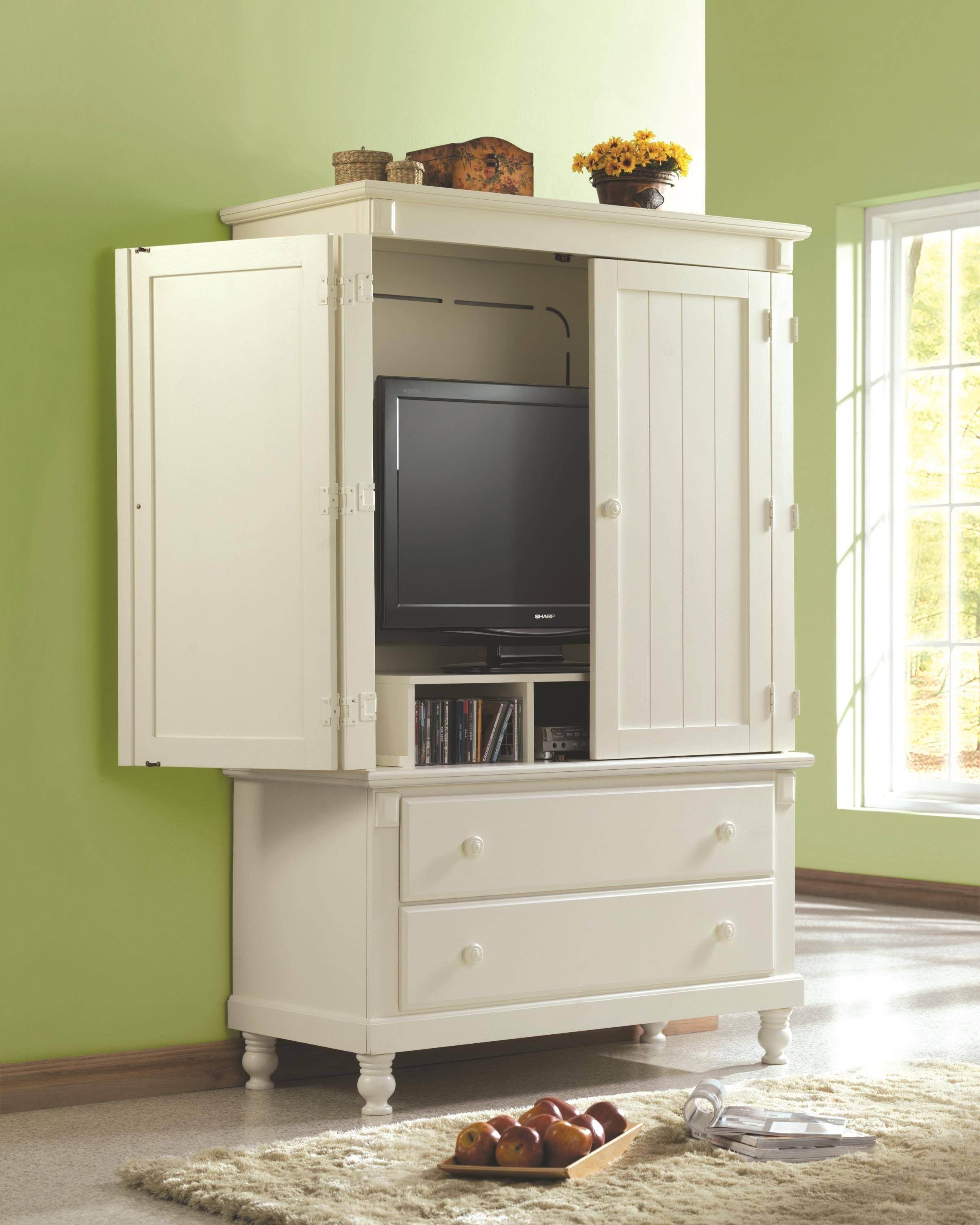 Pottery TV Armoire White