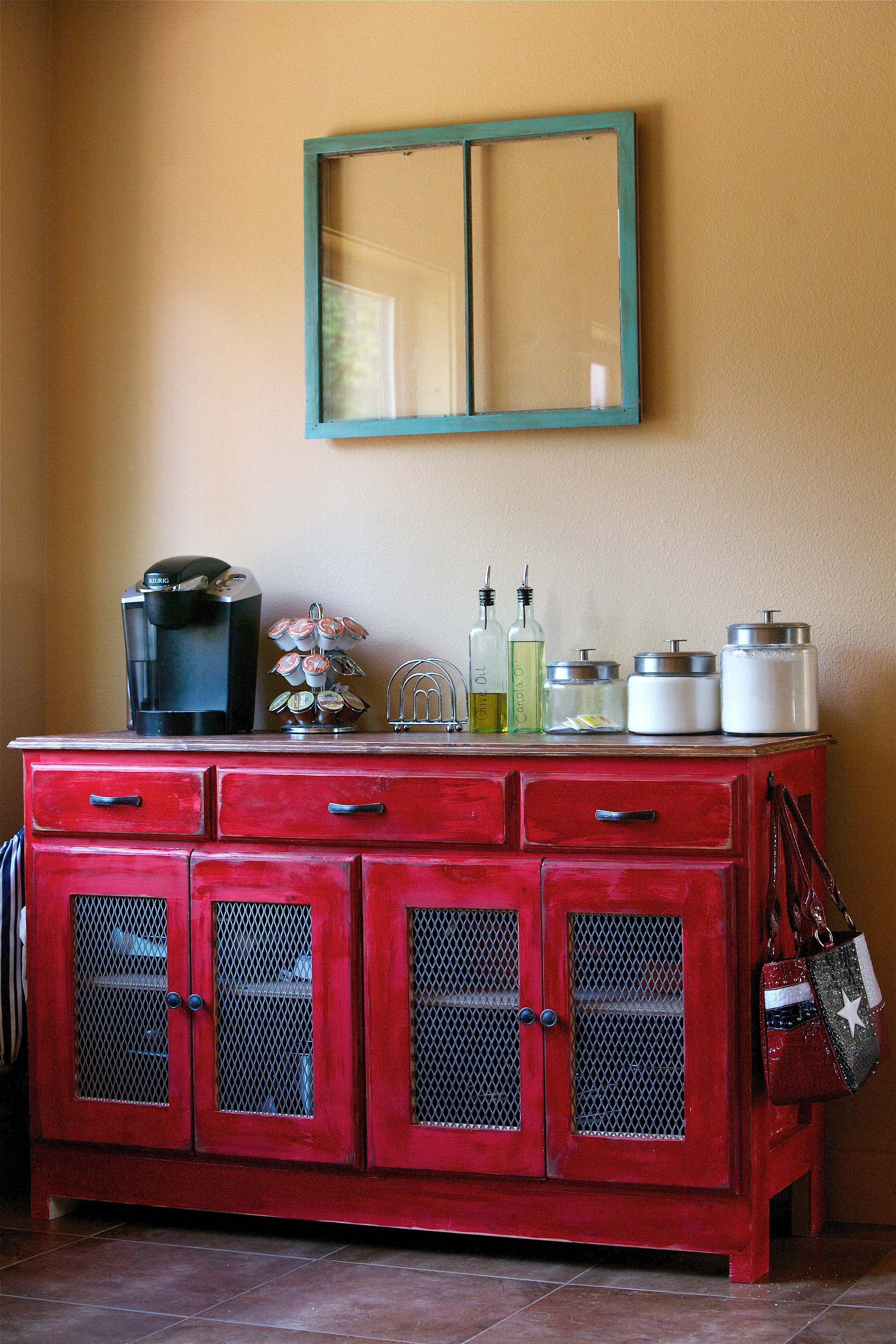 Red buffet table