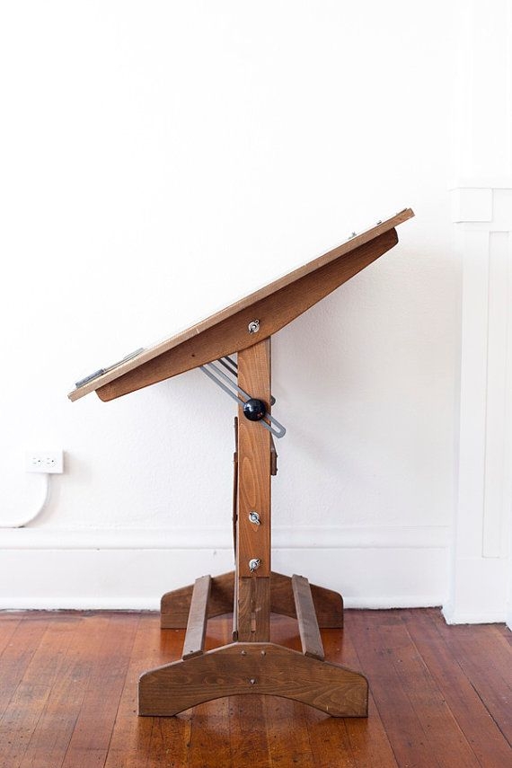 1930s vintage industrial draftsman table drawing board manufactured by the