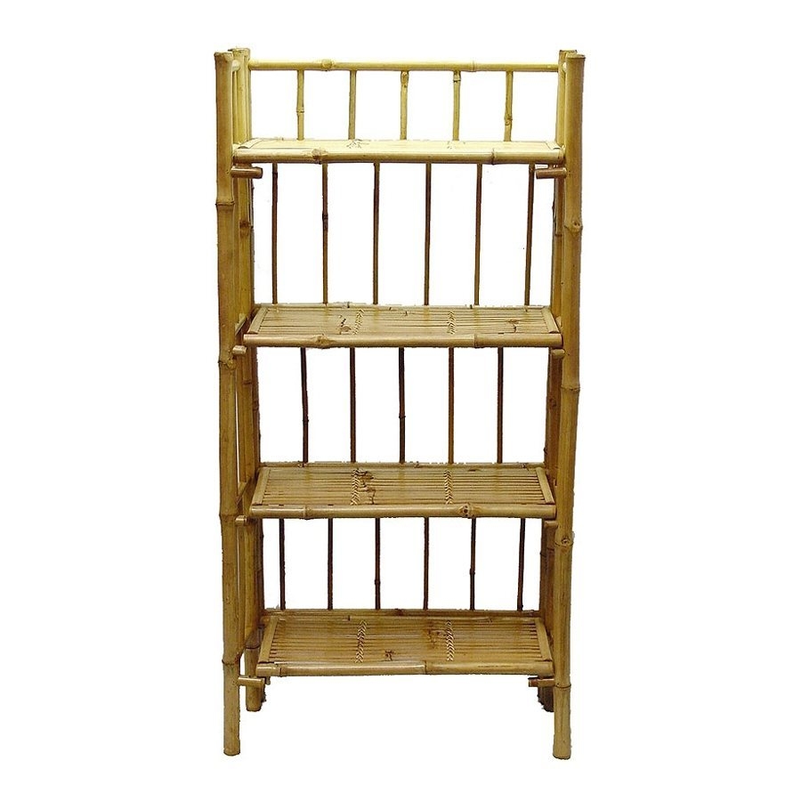 Bamboo furniture 4 tier bookcase shelf shelving unit display great