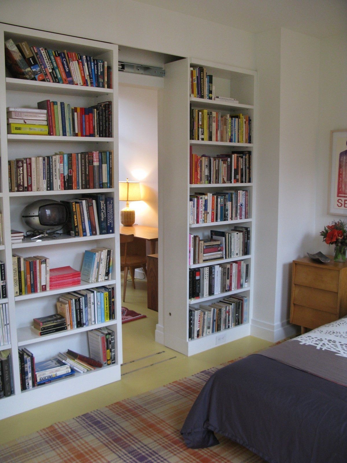 Bookcase sliding doors