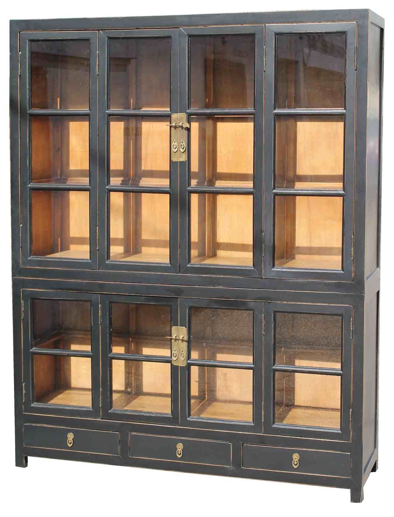 Brixton Asian Influenced Home Library Bookcase Asian Bookcases Cabinets And Computer Armoires