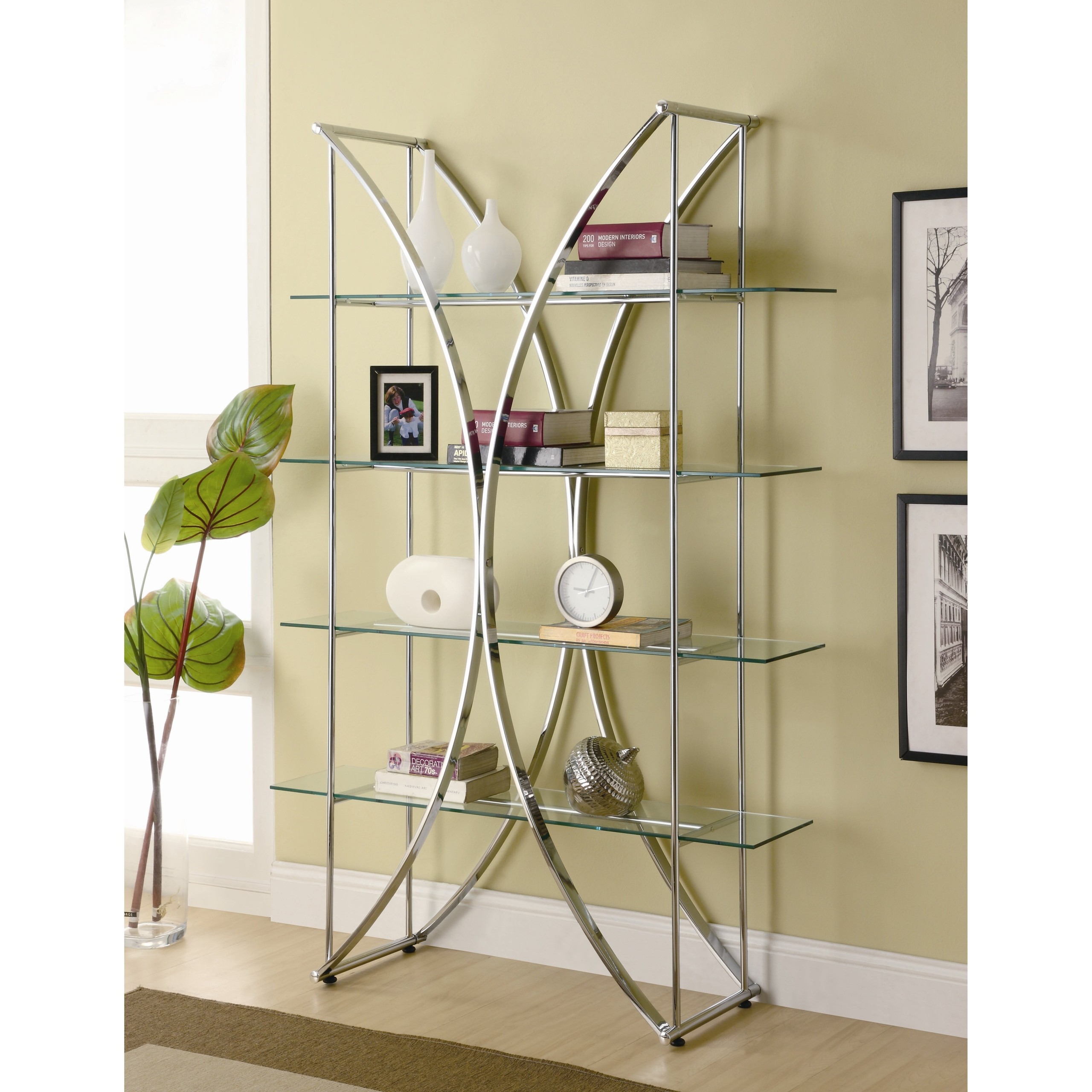 Chrome bookcase