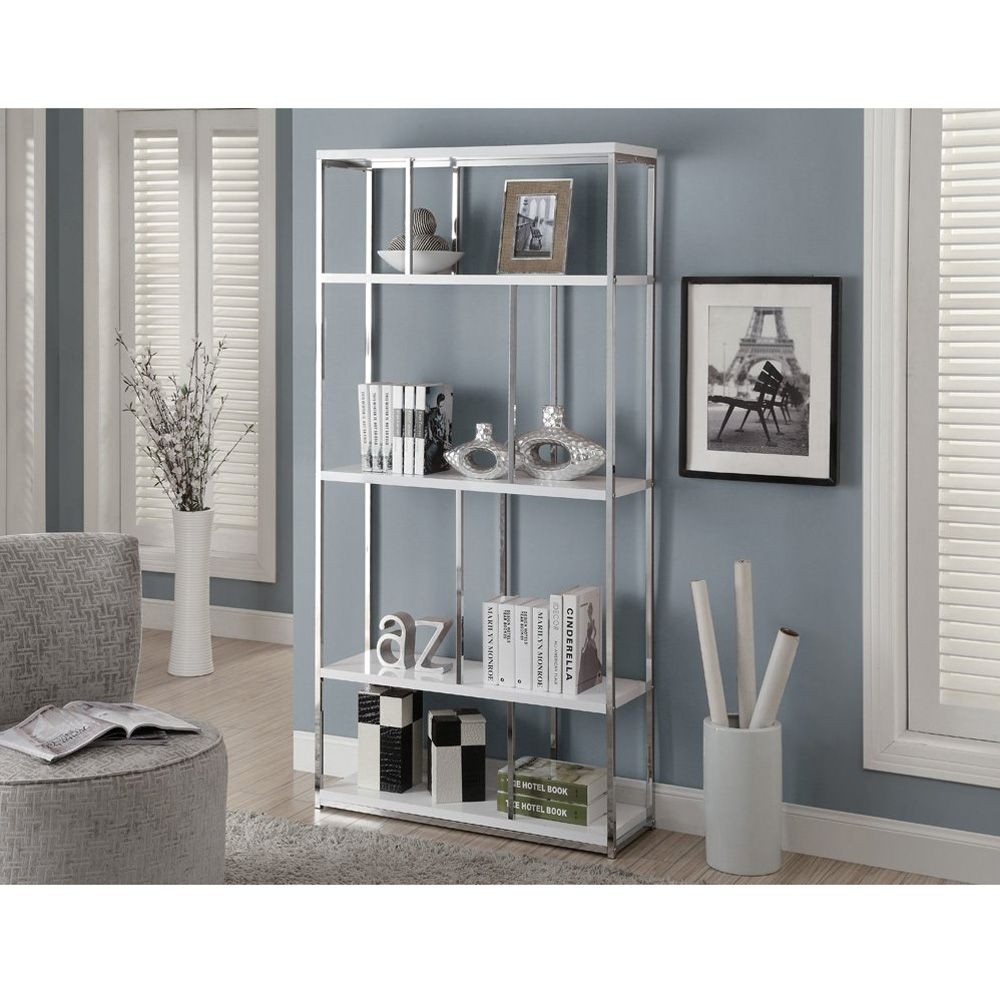 Chrome bookcases 16