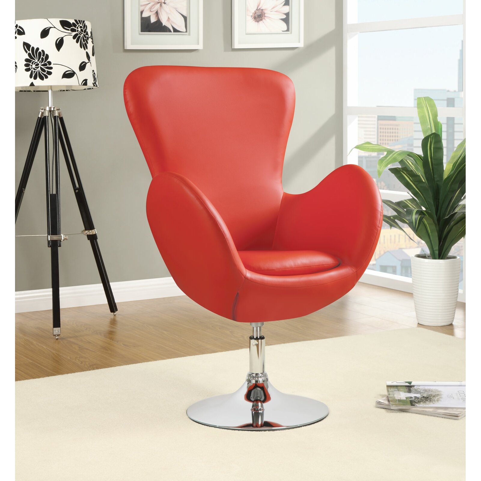 Contemporary red swivel chair