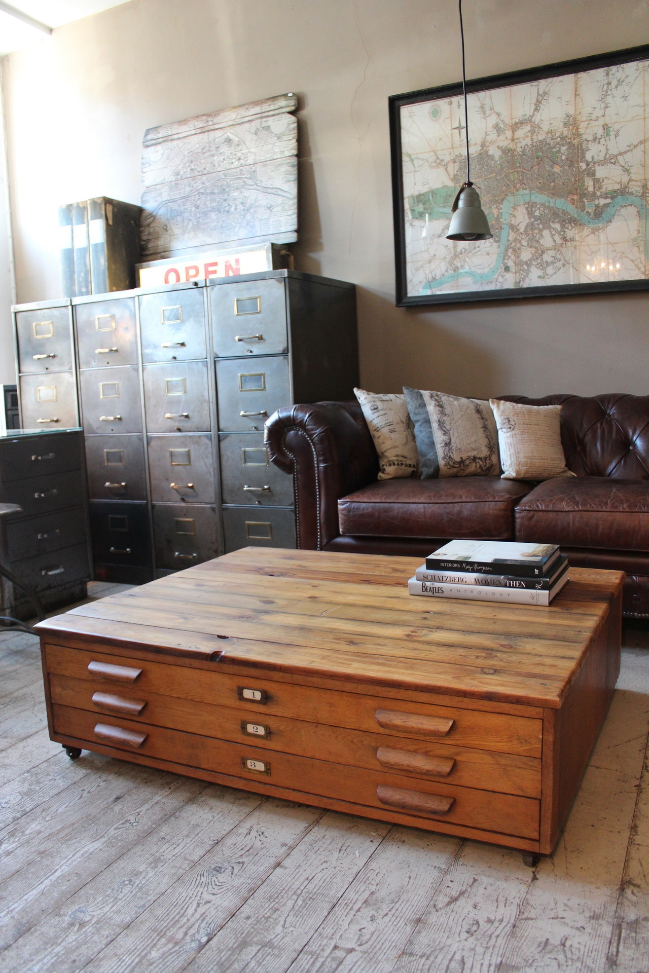 Industrial sofa table