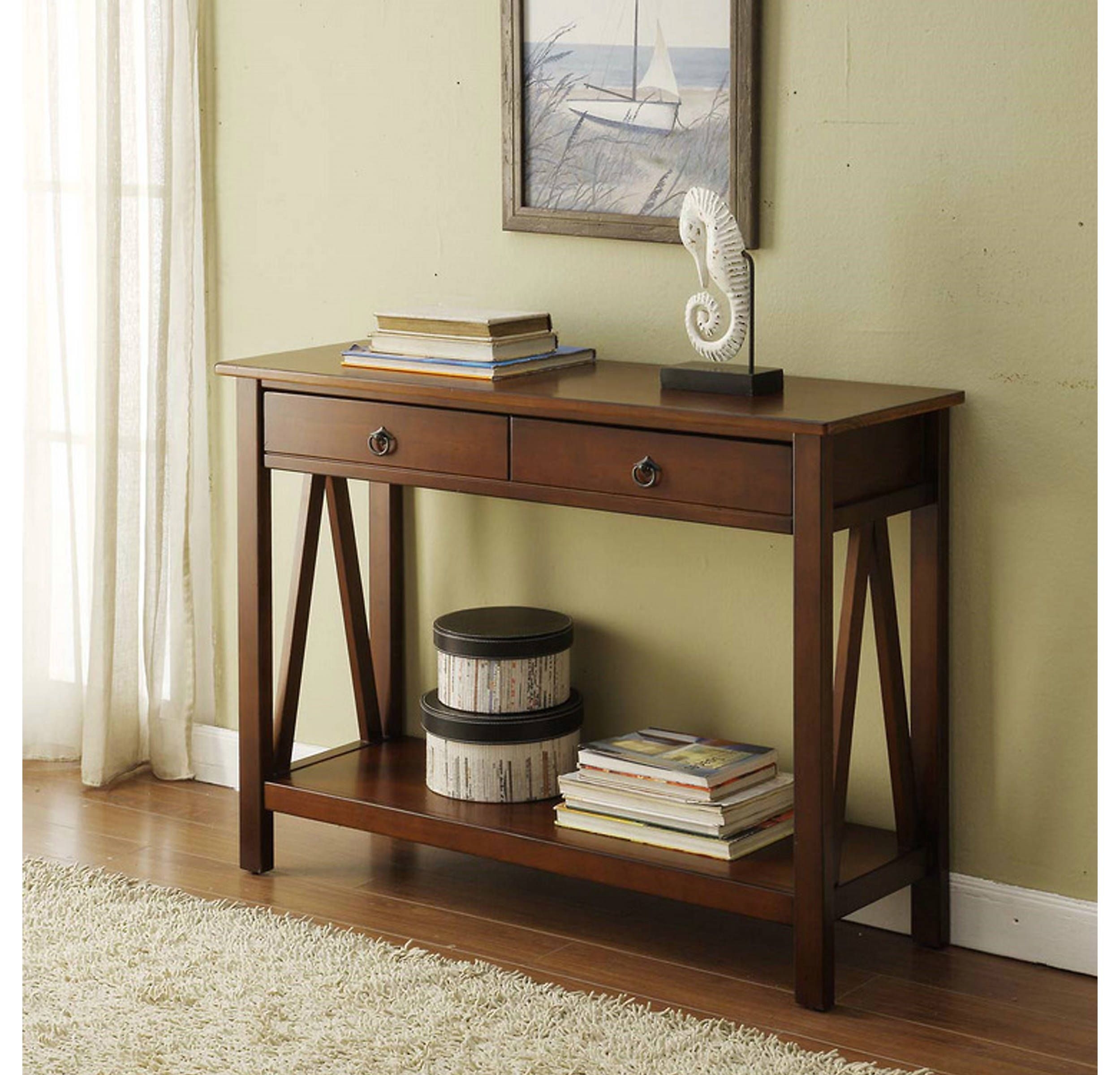 Linon Home Decor Titian Antique Console Table