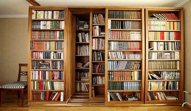 Sliding bookshelves