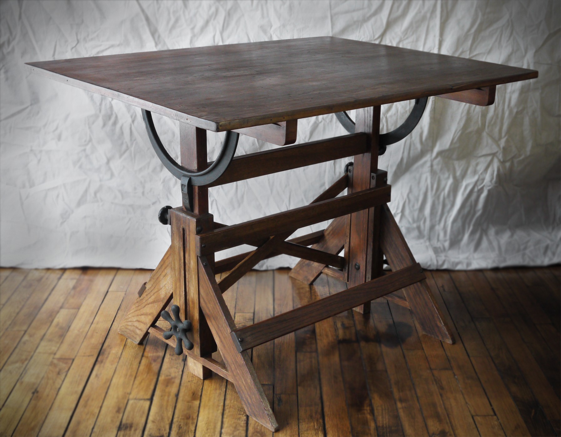 Wooden drafting desk