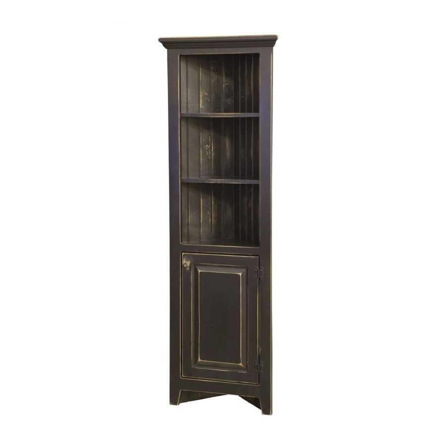Black corner curio cabinet