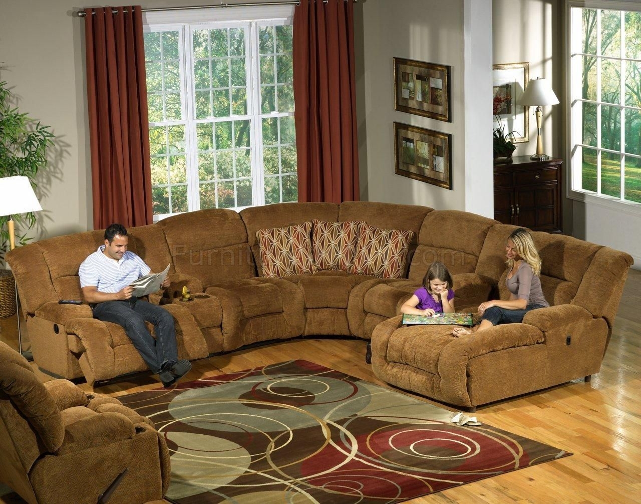 Catnapper enterprise 4 piece chenille reclining sectional sofa