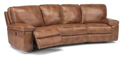 Curved reclining sofa