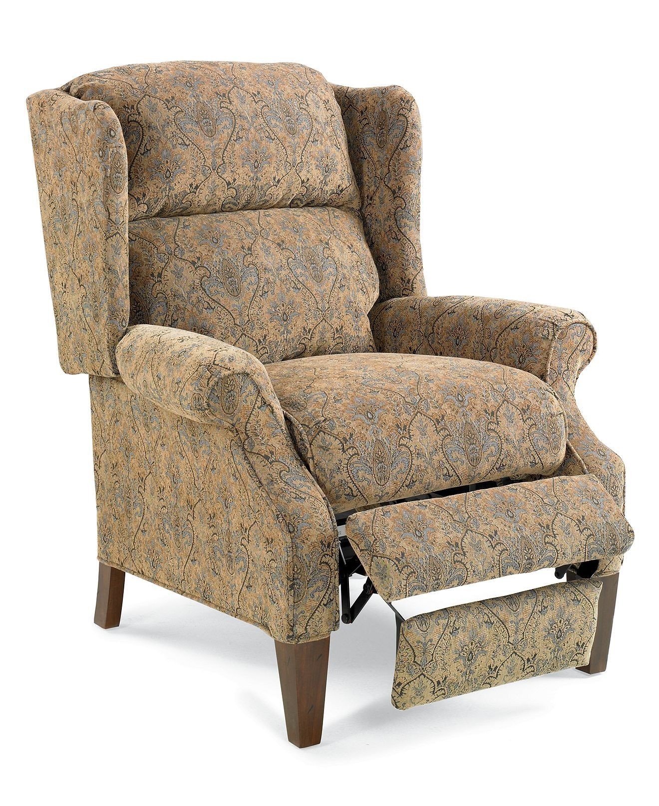 Leather queen anne wingback chair