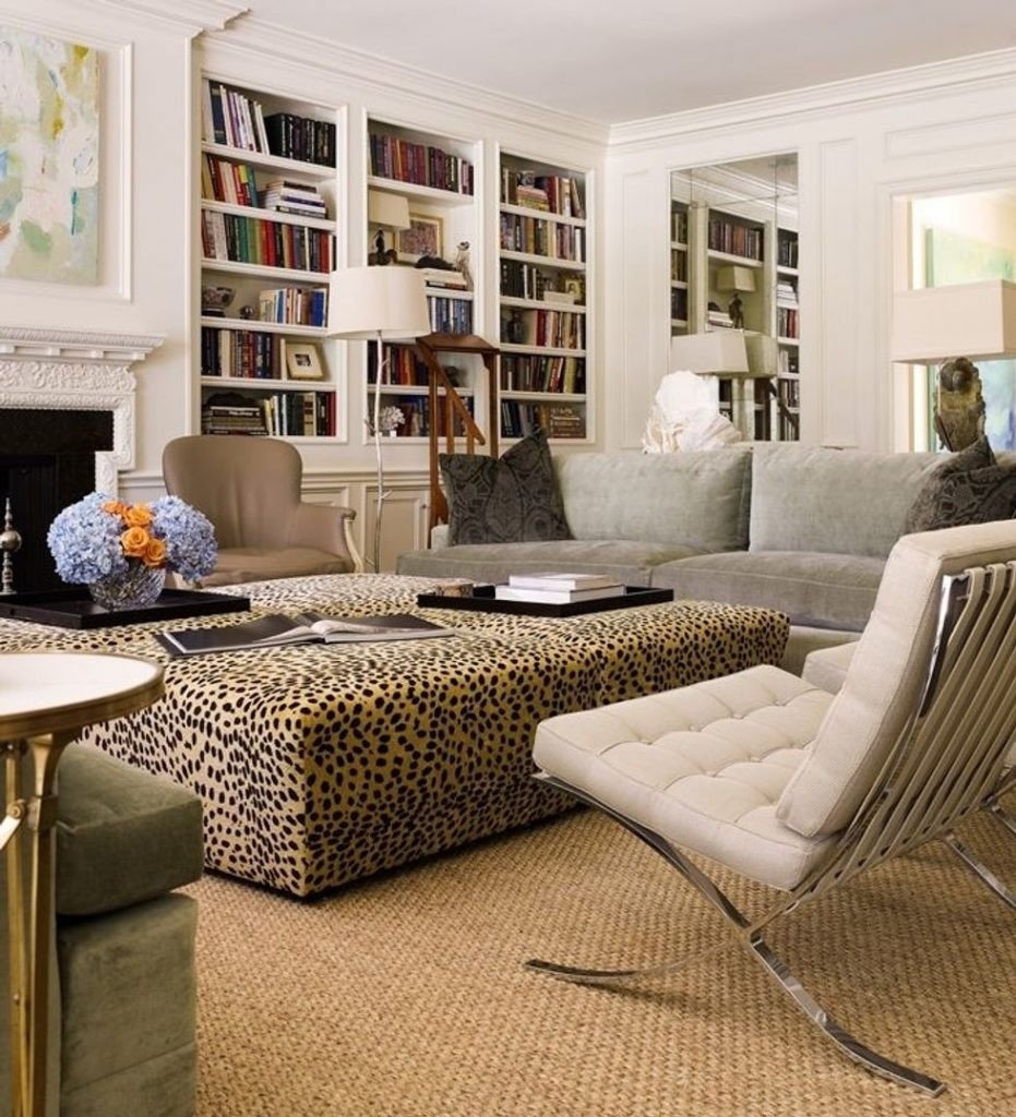 Animal print ottoman